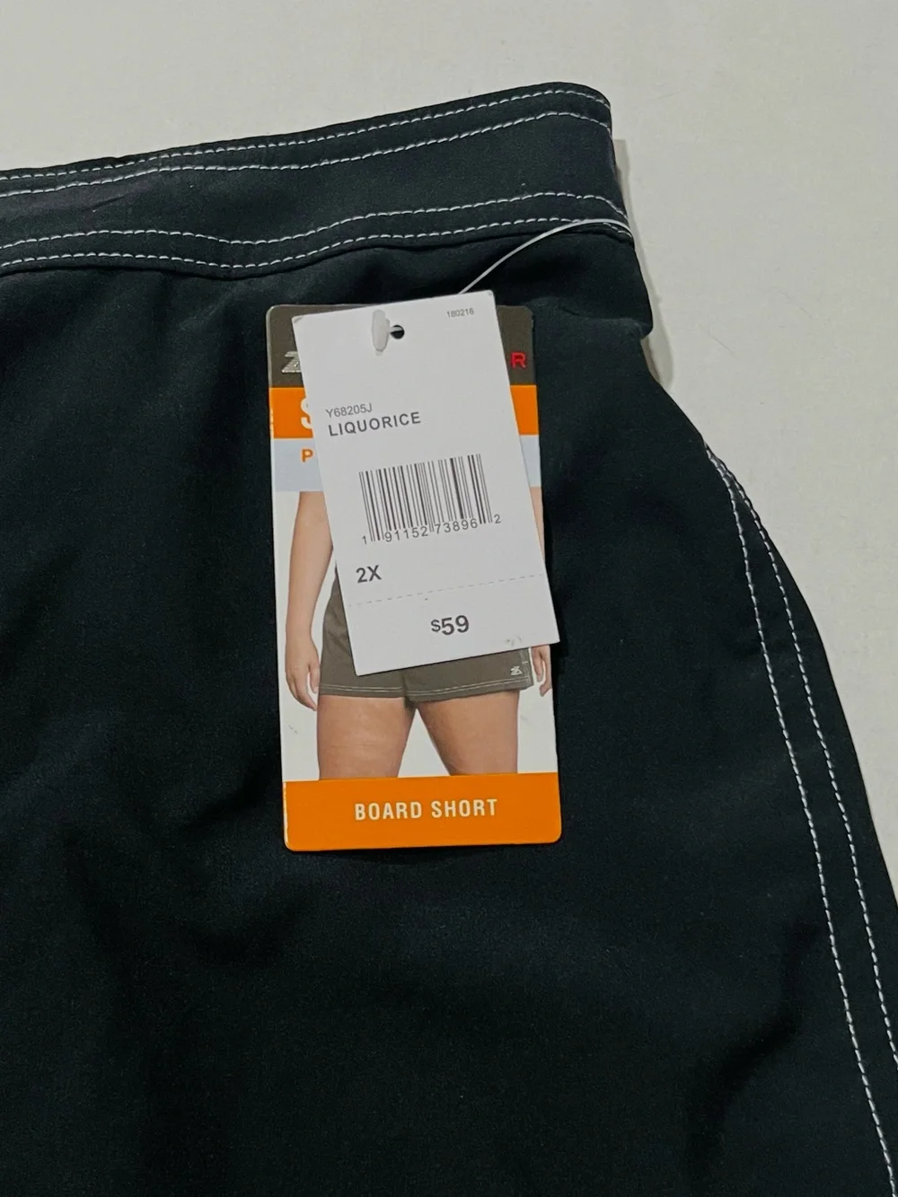 ZEROXPosur NWT Women’s black swim shorts featuring white stitching. SIZE 2X - Picture 9 of 13